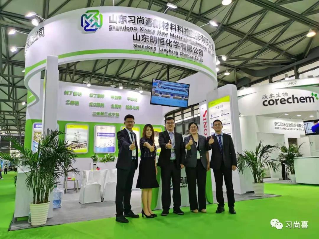 集团总裁携营销团队展台前合影